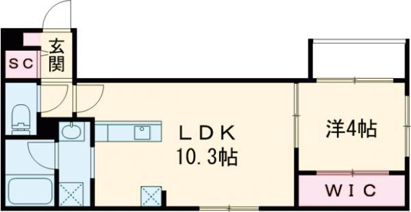 テルヴェ千歳(1LDK/2階)の間取り写真