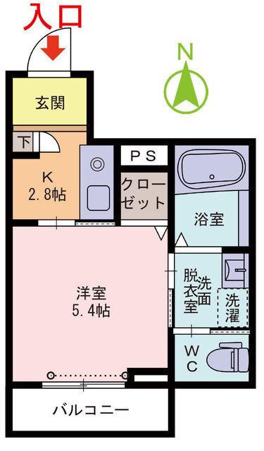 えちぜん鉄道三国線 日華化学前駅 徒歩5分 3階建 築7年(1K/1階)の間取り写真