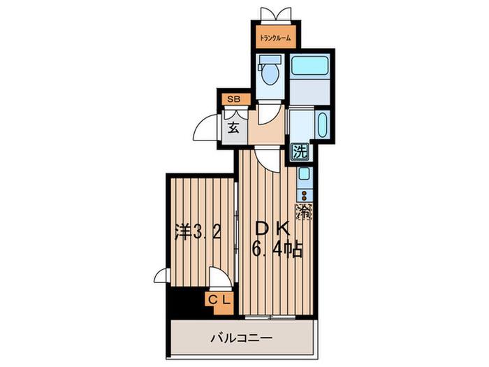 レジディア三軒茶屋III(1DK/3階)の間取り写真