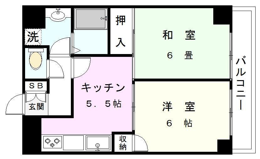 ウィズ妙蓮寺ファースト 303(2K/3階)の間取り写真