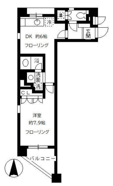 エルカスティージョ ムサシ(1DK/4階)の間取り写真