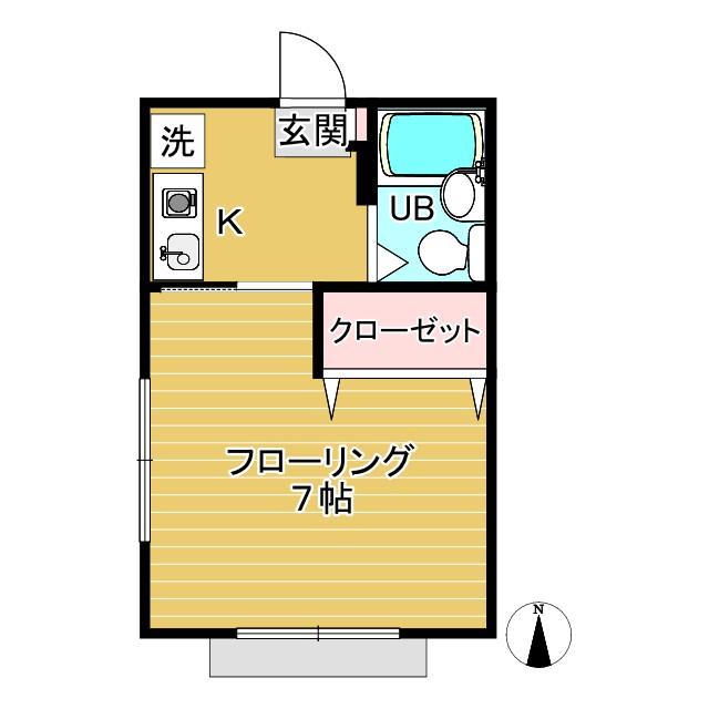 アコールK(1K/1階)の間取り写真