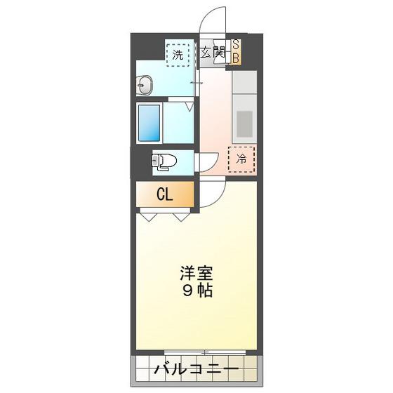 フィオレティーナ四日市(1K/4階)の間取り写真