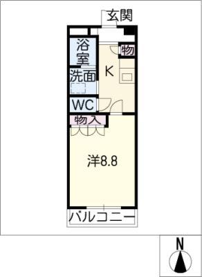 カサ・モナ(1K/2階)の間取り写真