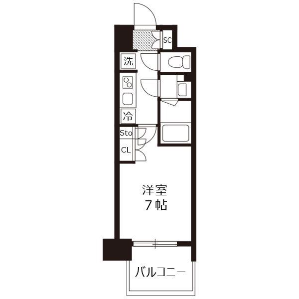 コンフォリア・リヴ江坂江の木町Q(1K/9階)の間取り写真