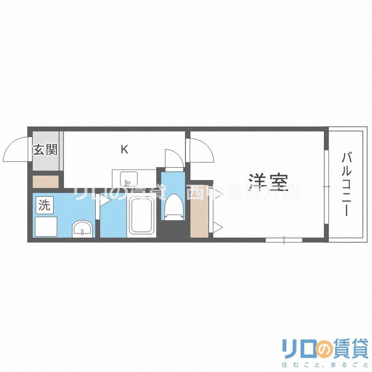 IF柴島(1K/1階)の間取り写真