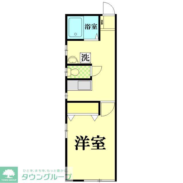ヴィラ六角橋II(1K/1階)の間取り写真
