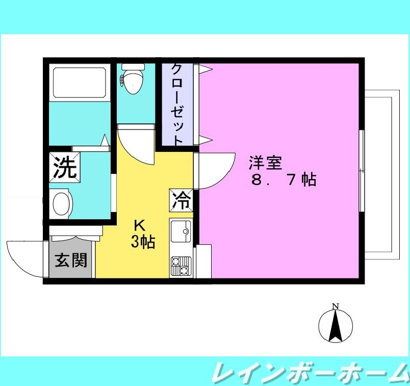 アルベラーレ(1K/2階)の間取り写真