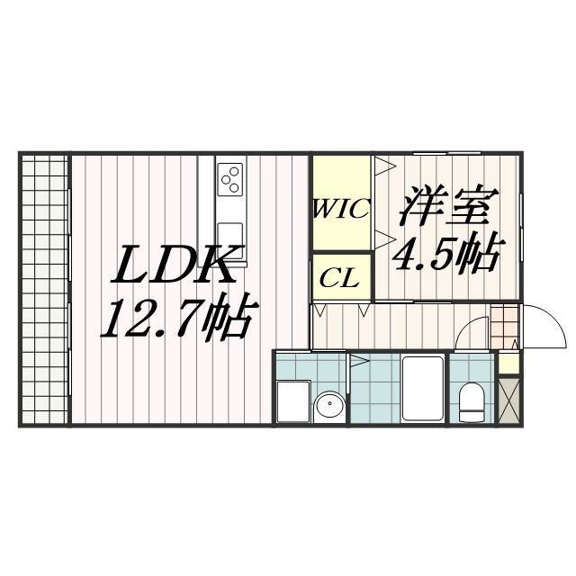 ウイズダム(1LDK/2階)の間取り写真