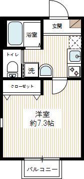 キャメル草加住吉A(1K/2階)の間取り写真