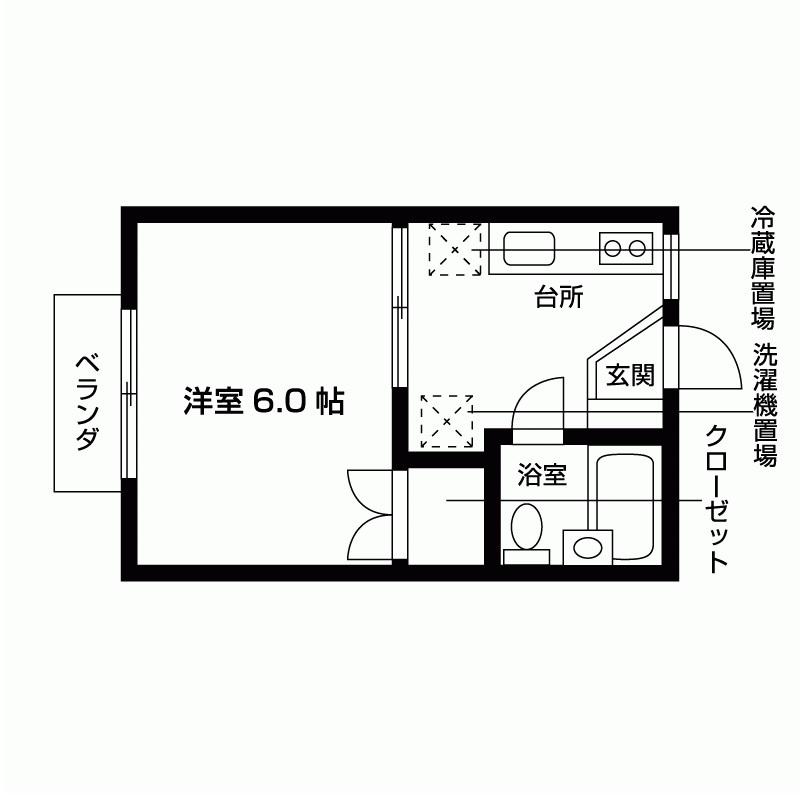 BCASA船橋日大前RE-BORN(1K/1階)の間取り写真