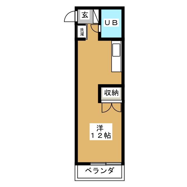 ハウス・中川(ワンルーム/2階)の間取り写真