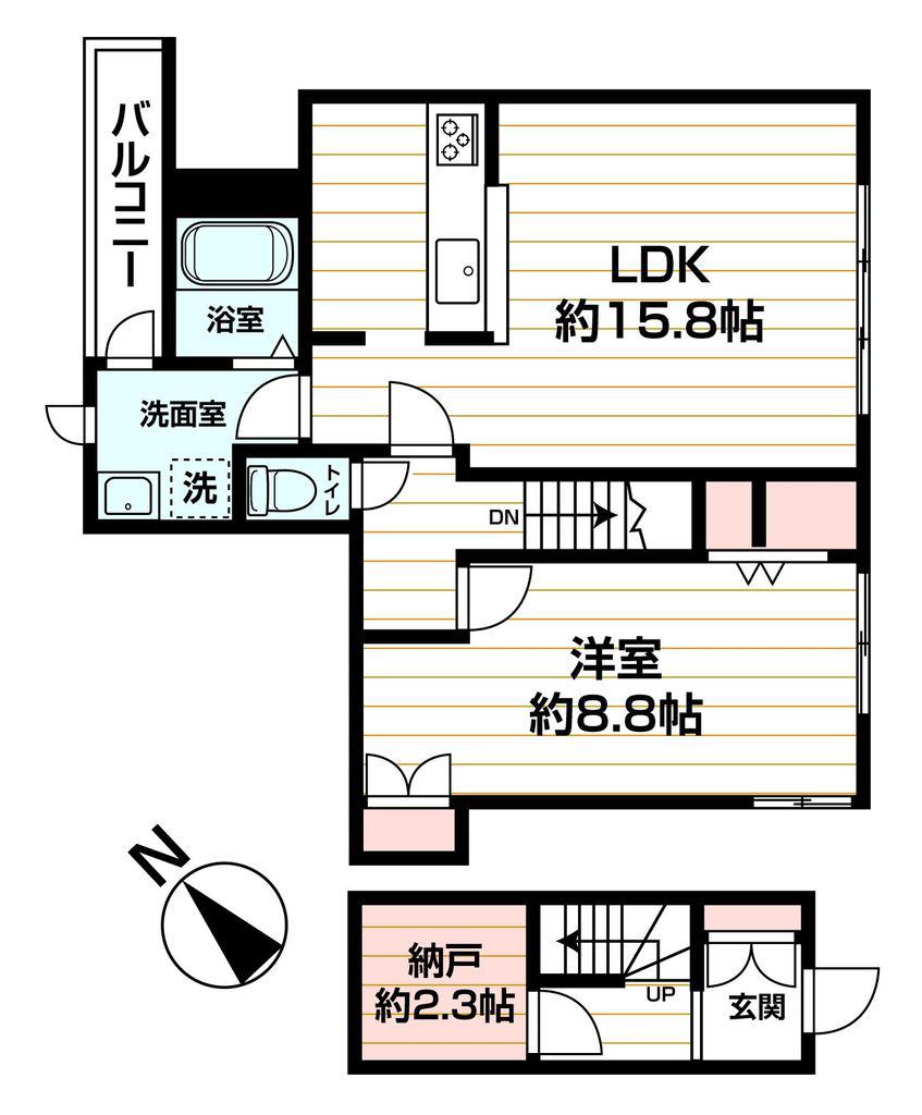 フラッツ南青山(1SLDK/2階)の間取り写真