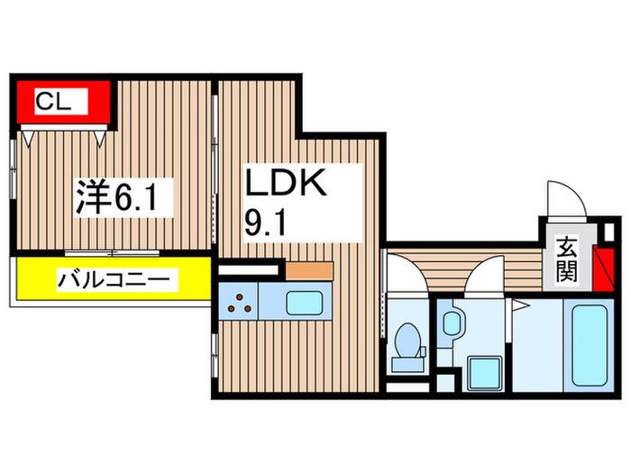 ソーリス・ルクス(1LDK/3階)の間取り写真