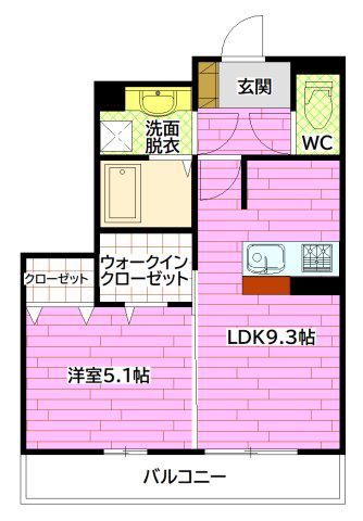 メゾン・レーヴ(1LDK/2階)の間取り写真