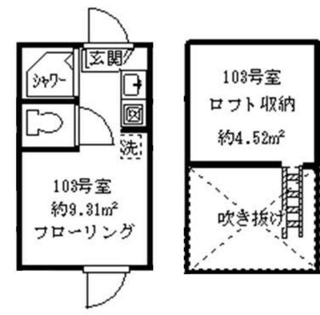 フェリスルフレ(ワンルーム/1階)の間取り写真
