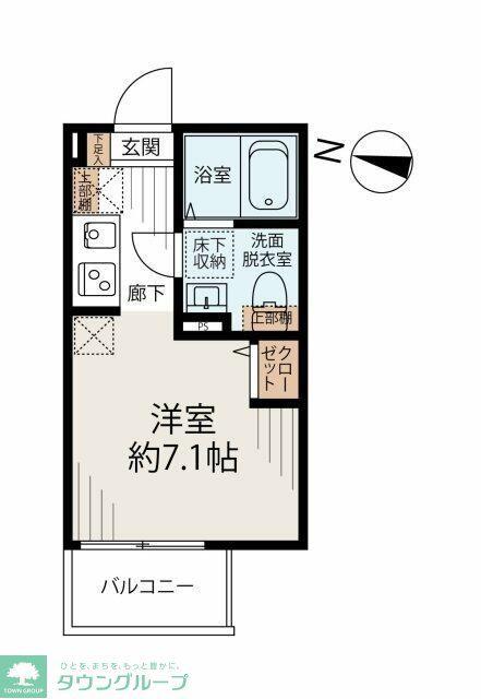 SOLARIA川口元郷(ワンルーム/1階)の間取り写真