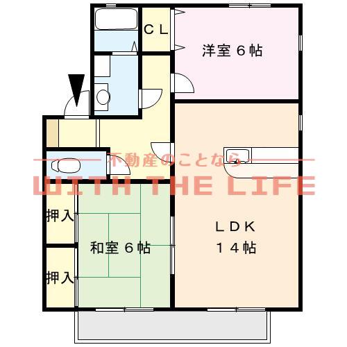 ファミール(2LDK/2階)の間取り写真