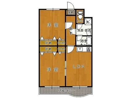 グランチャイルド(2LDK/3階)の間取り写真