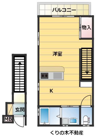 ルクア近見(ワンルーム/2階)の間取り写真