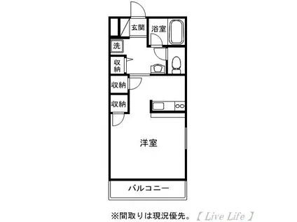 ワンダーランド(ワンルーム/4階)の間取り写真