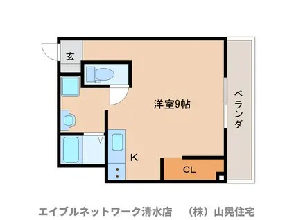シティコーポ新清水(ワンルーム/4階)の間取り写真