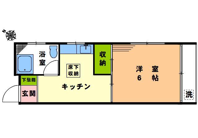 セレシア平和の森(1K/2階)の間取り写真