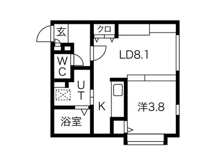 ラ・プラスガレリア(1LDK/3階)の間取り写真