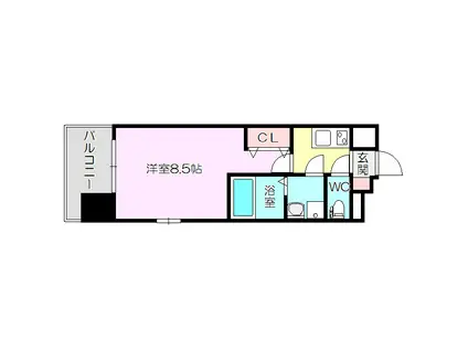 ジュネス新大阪レジデンス(1K/8階)の間取り写真