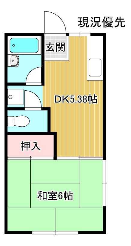 コーポ益三(1DK/1階)の間取り写真