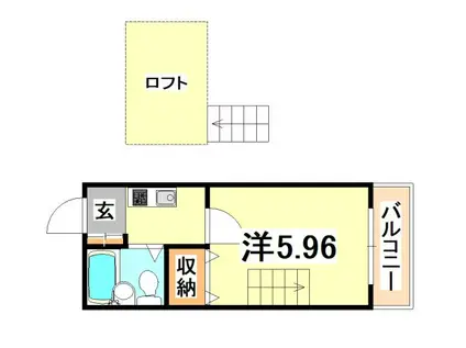 尼崎第5マンション(1K/1階)の間取り写真