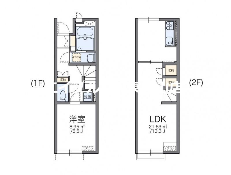 レオネクスト倉富(1LDK/1階)の間取り写真