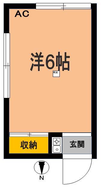 神宮荘(ワンルーム/1階)の間取り写真