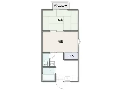 浜乃木公園ハイツ1号館(2K/2階)の間取り写真