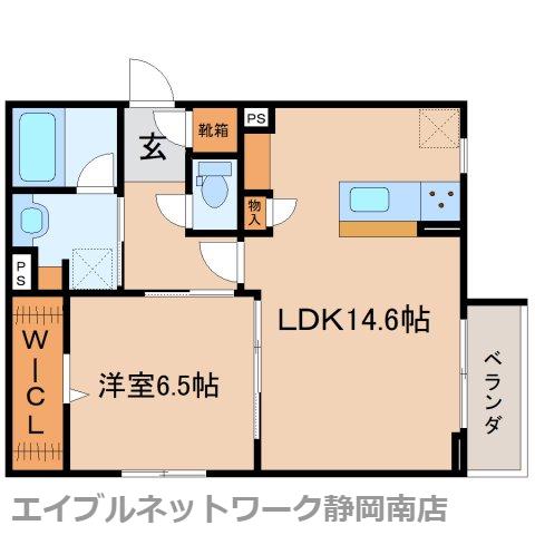 アステリアガーデン静岡(1LDK/3階)の間取り写真