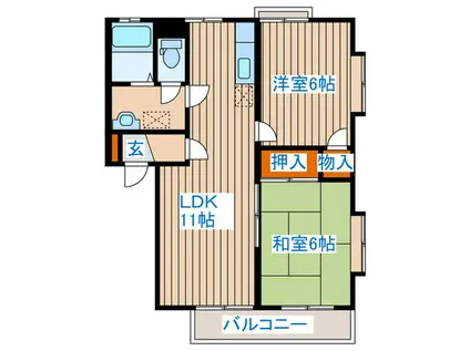 サンヒルズリブレIV(2LDK/2階)の間取り写真