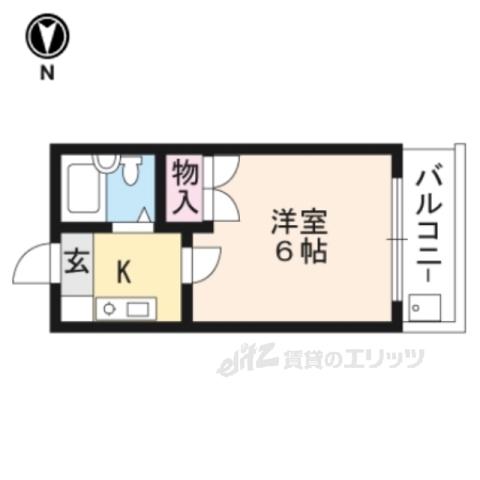 グランディオーズ五条(1K/3階)の間取り写真