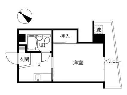 若ビル(1K/3階)の間取り写真
