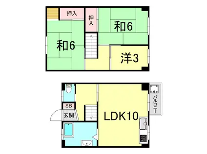 松が丘12号棟(3LDK/4階)の間取り写真