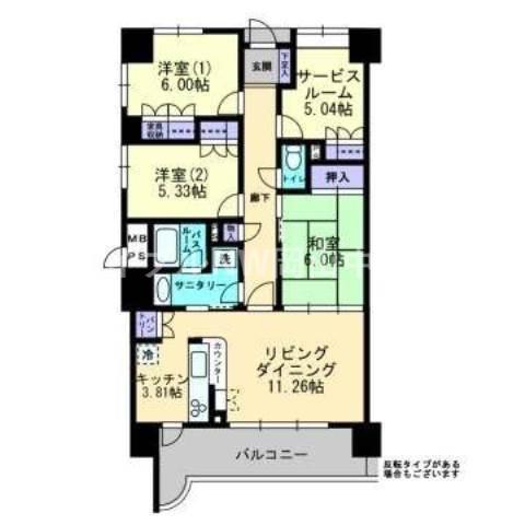 アルファステイツ清心(3LDK/9階)の間取り写真