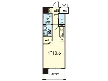 CJ AMB(ワンルーム/8階)の間取り写真