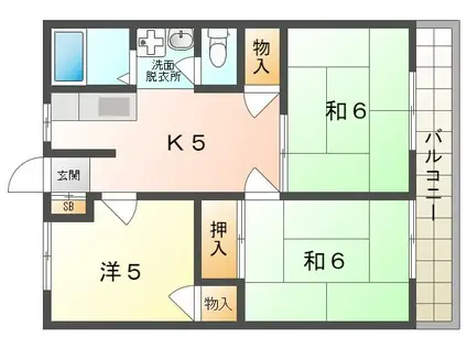 高橋ハイツ(3K/2階)の間取り写真