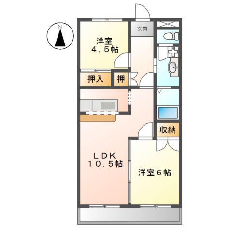 エスポアロイヤル(2LDK/2階)の間取り写真
