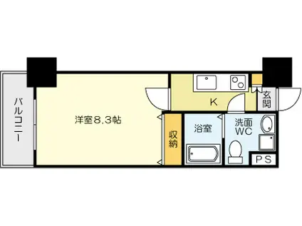 NO.71オリエントトラストタワー(1K/11階)の間取り写真