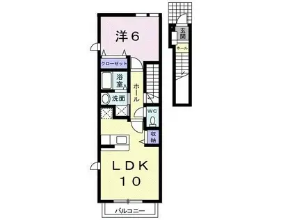 グリーン・ガーデンI(1LDK/2階)の間取り写真