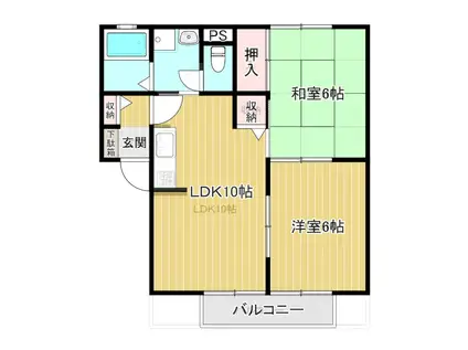 パナタウンセブンD(2LDK/1階)の間取り写真