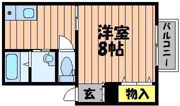 アイムA棟(1K/2階)の間取り写真