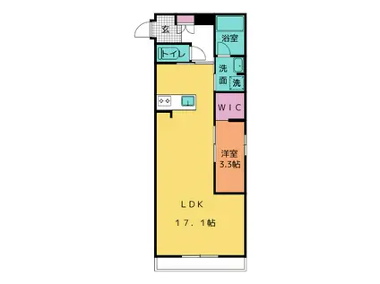ウィズレジデンス藤枝(1LDK/4階)の間取り写真