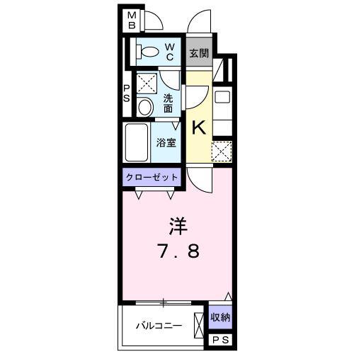 サニーブリーゼ(1K/2階)の間取り写真