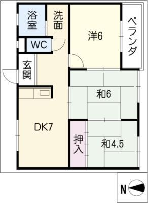 ロイヤル渡辺(3DK/2階)の間取り写真